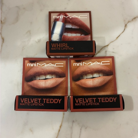 3 MAC Cosmetics mini lipsticks! Velvet Teddy & Whirl Matte Lipstick. You get 3! - Picture 4 of 8